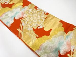 アンティーク　橋に華紋織り出し袋帯（着用可）